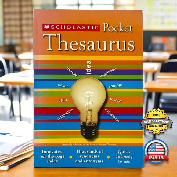 Scholastic Pocket Thesaurus (SCHOLASTIC REFERENCE) Paperback Book Student School - Picture 1 of 12